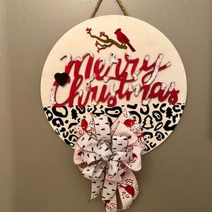 Studio M Merry Christmas Cardinal Red and Black Wall Decor
